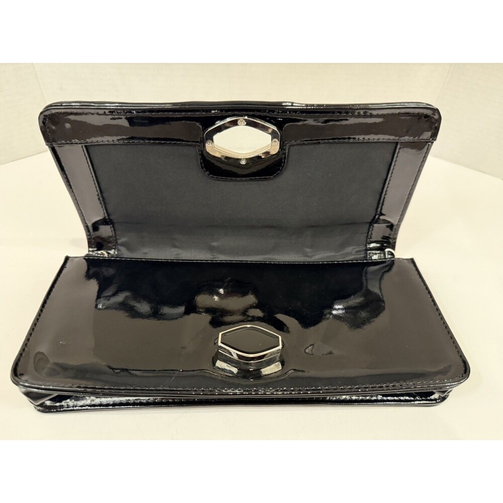 WHBM Beige Black Striped Envelope Clutch Wallet Retro Mod Evening Bag - Picture 6 of 9